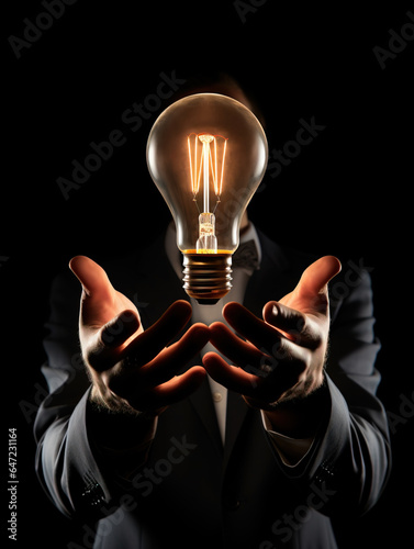 Businessman presenting new ideas concept photo