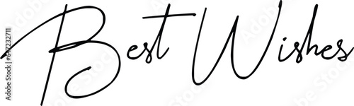 Fotografie Best wishes black text. Best wishes calligraphy black sign.