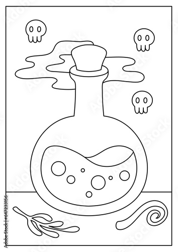 poison halloween coloring page