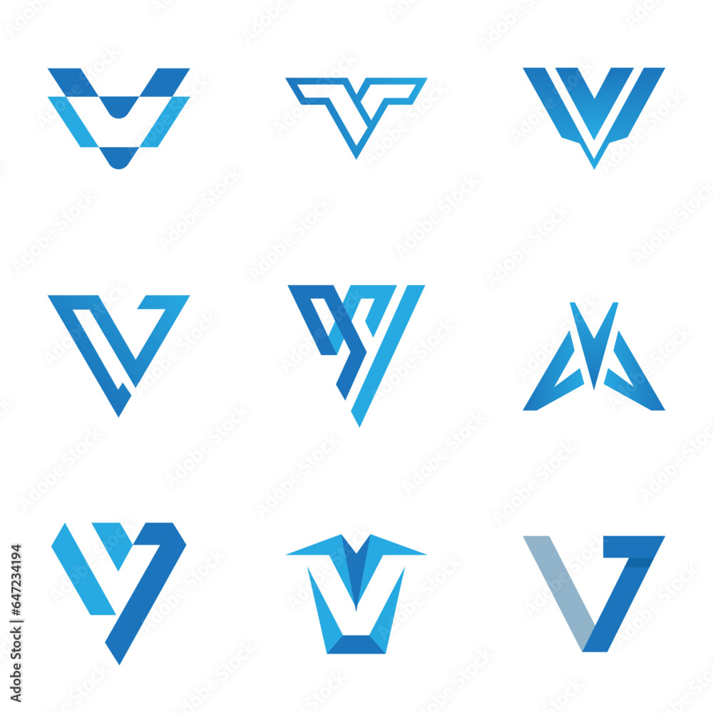 alphabet letters logo or symbol that is unique and original. letter V. editable and easy to custom alphabet letters logo or symbol that is unique and original. letter V. editable and easy to custom