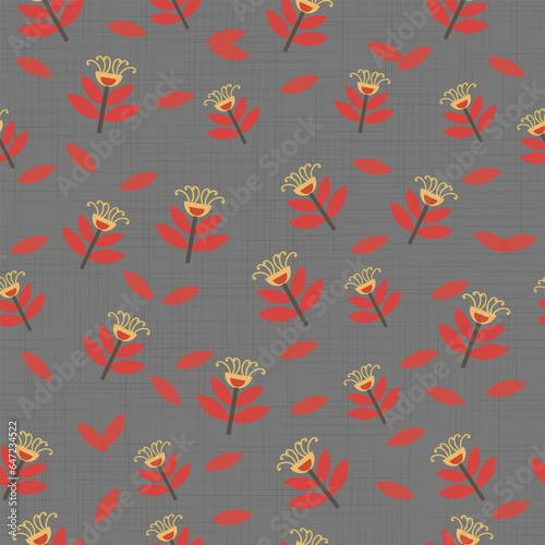 Wallpaper Mural floral motifs on seamless fabric, with a beautiful fine thread texture, Torontodigital.ca