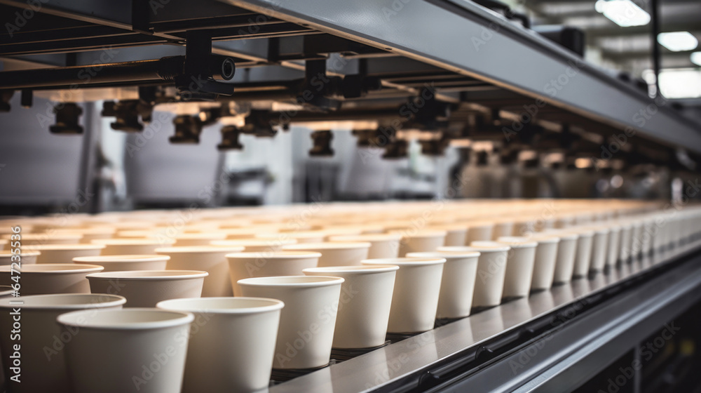 Production facility crafting eco-friendly paper beverage cups.
