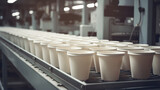Manufacturing paper cups for coffee and beverages.