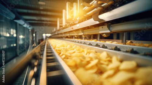 Quality control at a potato chip manufacturing plant.