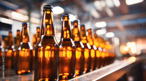 Beer manufacturing with precision in glass bottle packaging.