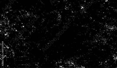 Texture of old surface on black background with white particulars. Black and white frame texture 