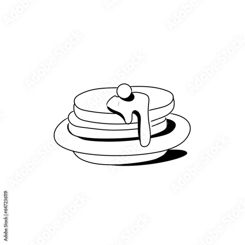 Homemade Fluffy Pancakes Hand Drawn Icon