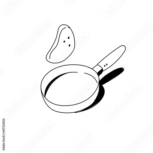 Pancake Flipping Trick Hand Drawn Icon