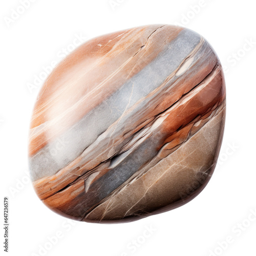 top view of smooth river rock isolated on a transparent white background photo