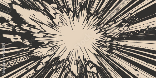 Set of vintage retro comics cartoon book cover sunburst boom explosion boom. Can be used for graphic design or illustration. Graphics style