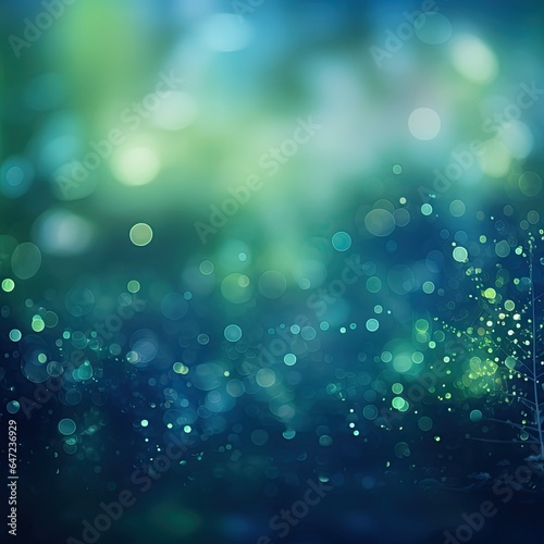 Shining abstract blue green background with bokeh effect
