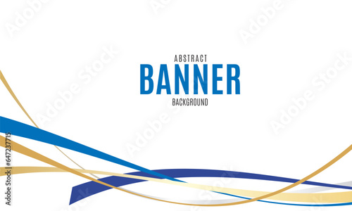 Abstract blue curve banner background. gradient overlap composition & Vector illustration design