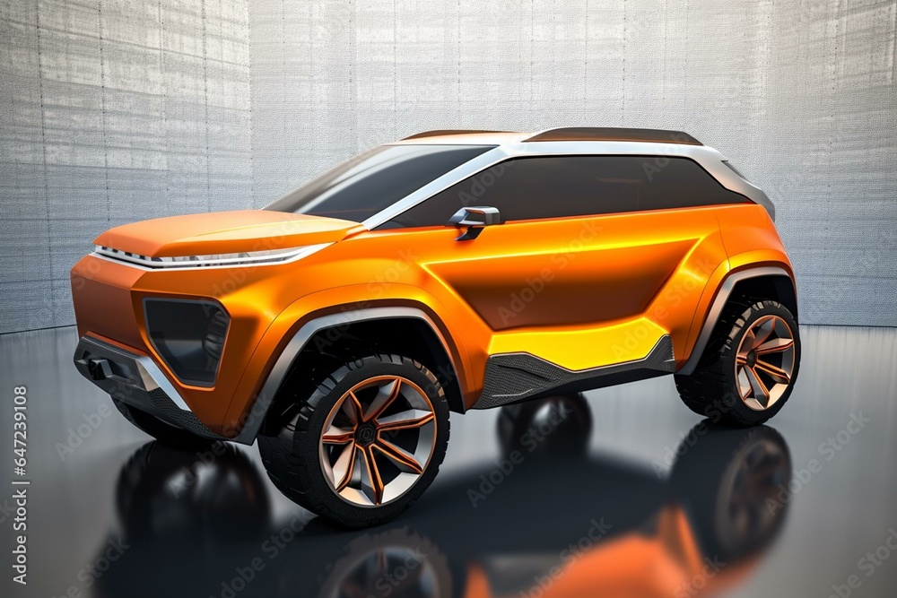 Sport utility vehicle with covered front part. Generative AI