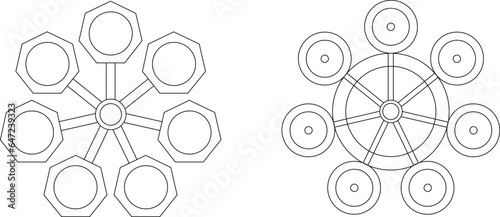Tableau sur toile Vector sketch illustration of anagram logo symbol design