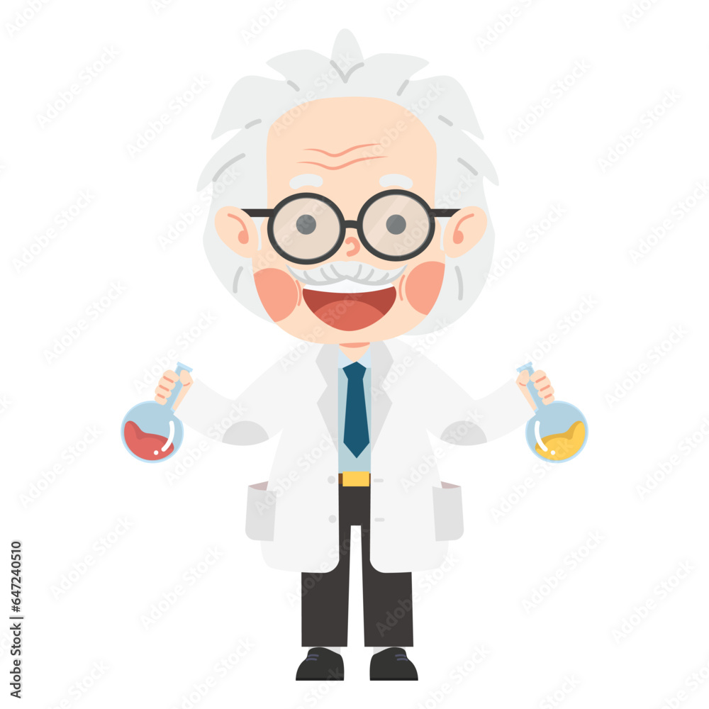 Old Cartoon Scientist Test Tube Old Cartoon Scientist Test Tube