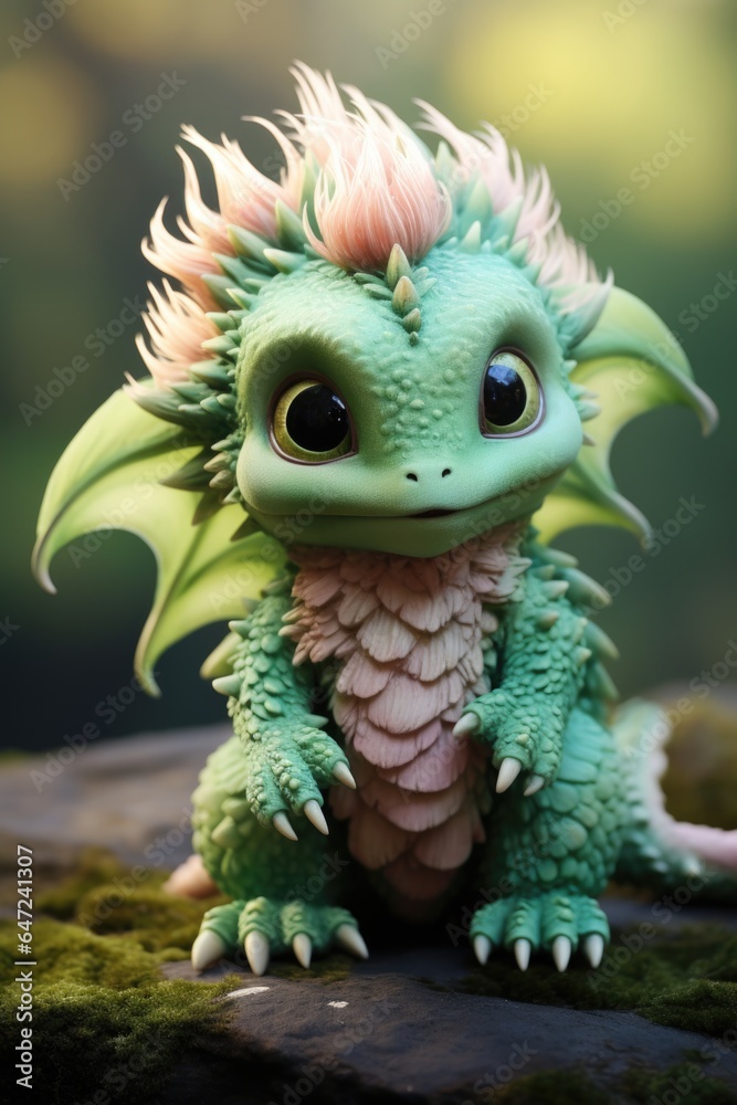 Baby dragon with super big shinning eyes