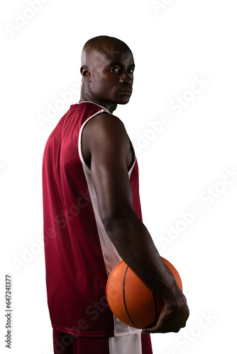 Digital png photo of african americanmale basketball player on transparent background