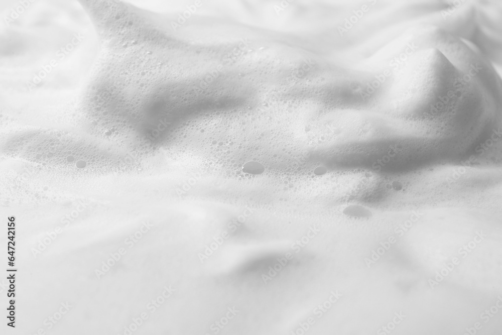 Obraz premium Foam as background, closeup. Face cleanser, skin care cosmetic
