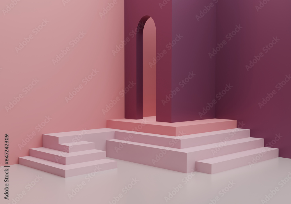 Podium display geometric abstract. Stair step. Pedestal mockup. 3D rendering. Podium display geometric abstract. Stair step. Pedestal mockup. 3D rendering.