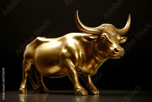 Bull represents optimistic financial future. Generative AI