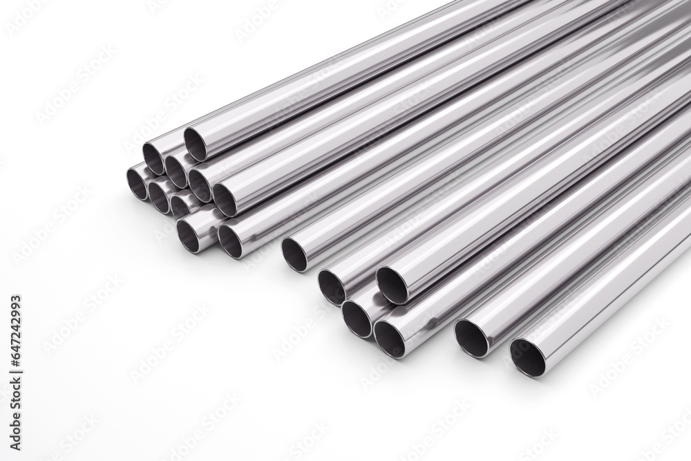 Rolled metal products. Steel profiles. industrial business. 3D rendering. Rolled metal products. Steel profiles. industrial business. 3D rendering.