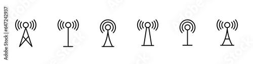 Wireless, antenna icon. Antenna, signal tower icon collection. Wireless, telecom antenna icon collection