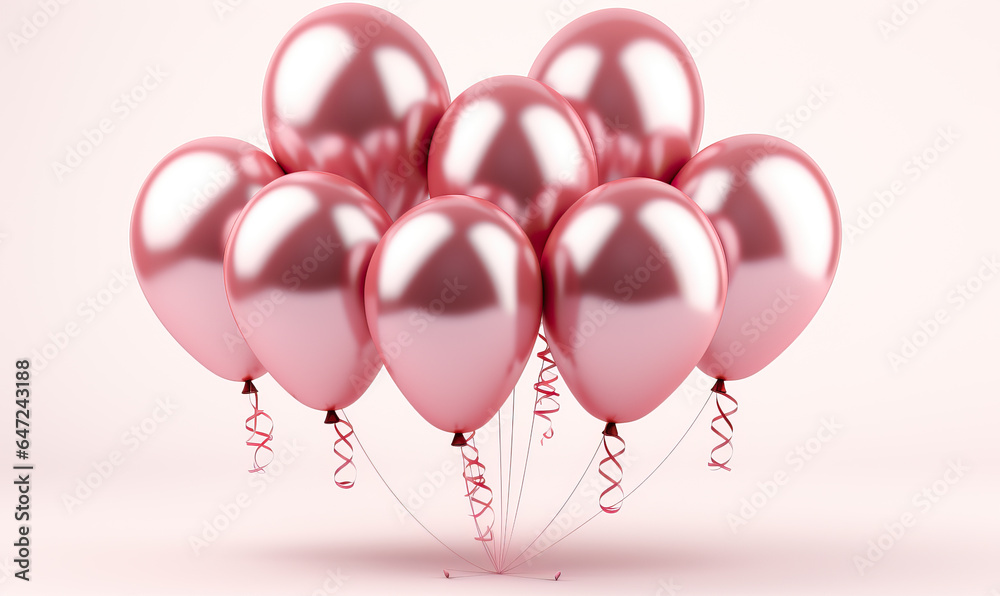 Pink festive balloons on a white background. Pink festive balloons on a white background.