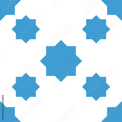 Fototapeta Naklejka Na Ścianę i Meble -  Digital png illustration of blue star pattern with copy space on transparent background