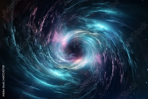 Illustration depicting a beautiful vortex with a ethereal atmosphere, suitable as a cover image or thumbnail. Generative AI