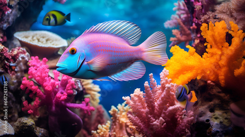 Colorful fish in sea