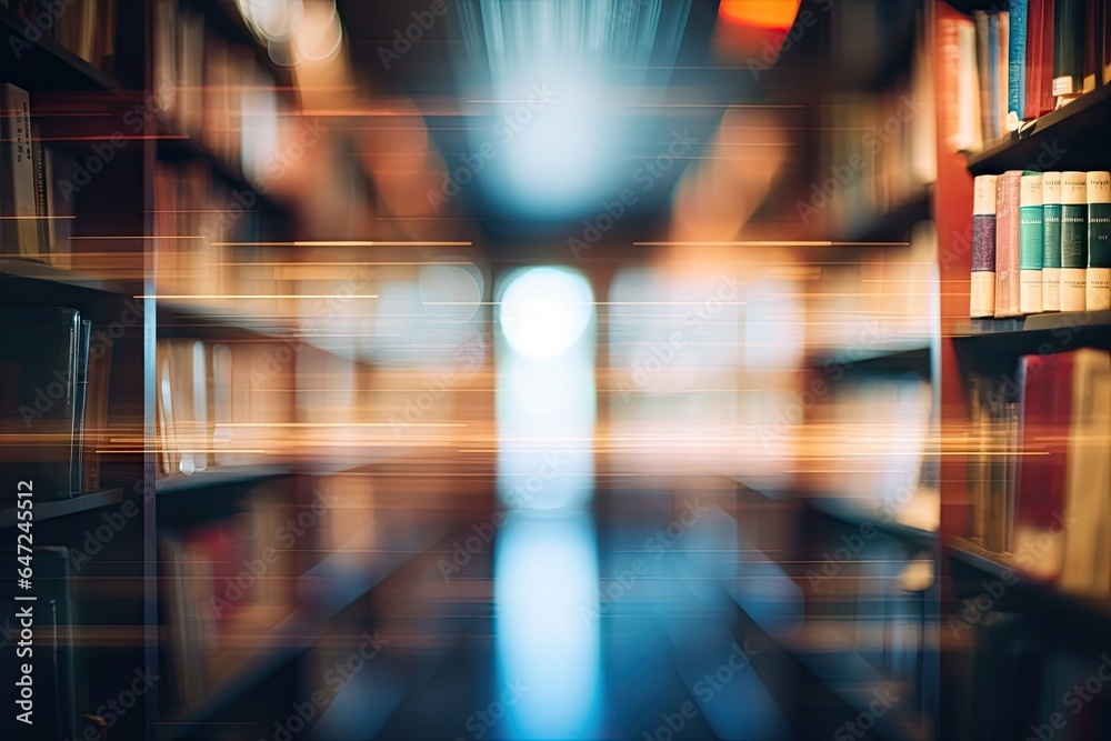 Obraz premium Abstract blur and defocused bookshelf