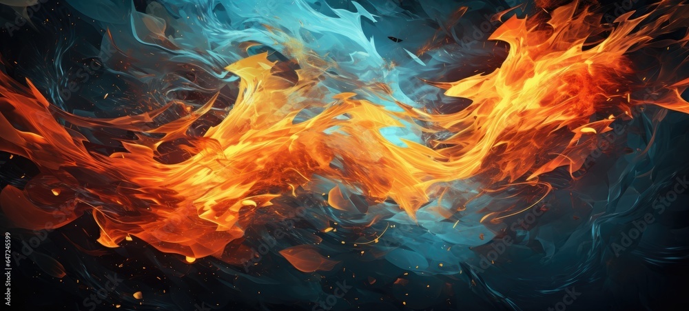Abstract image fire and water phone wallpaper