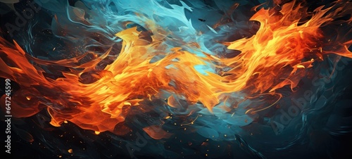 Abstract image fire and water phone wallpaper