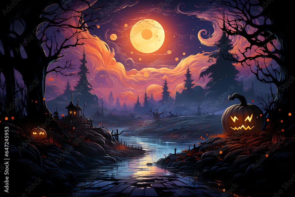 scary spooky halloween season, monster skull and crossbones halloween witch with pumpkin, halloween and October background scary spooky halloween season, monster skull and crossbones halloween witch with pumpkin, halloween and October background