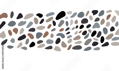 River gravels paving. Natural stone path. Garden design. Vector.
