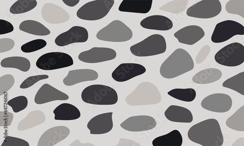 River pebbles path. Natural stone path gray background. Garden yard design. Vector.
