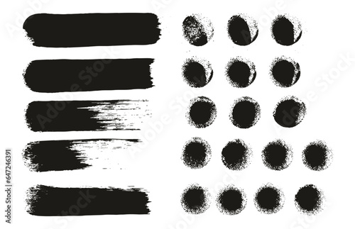 Wallpaper Mural Round Sponge Thick Artist Brush Straight Lines Mix High Detail Abstract Vector Background Mix Set  Torontodigital.ca