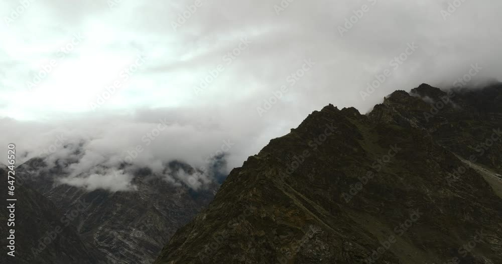 Aerial view of mountain crest in the Himalayas in Hunza Vallley, Gilgit Baltistan, Pakistan. Aerial view of mountain crest in the Himalayas in Hunza Vallley, Gilgit Baltistan, Pakistan.