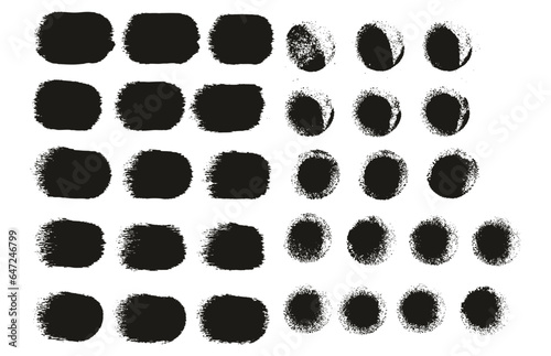 Round Sponge Thick Artist Brush Straight Lines Mix High Detail Abstract Vector Background Mix Set 