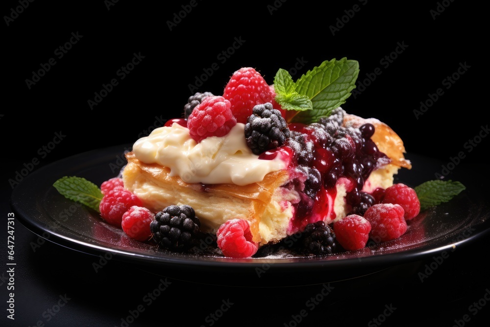 Delicious fresh pie with raspberries Delicious fresh pie with raspberries