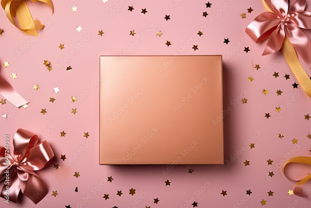 Photo frame with pink giftboxs Photo frame with pink giftboxs