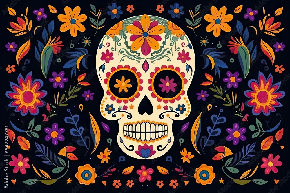 Flat dia de muertos background Flat dia de muertos background