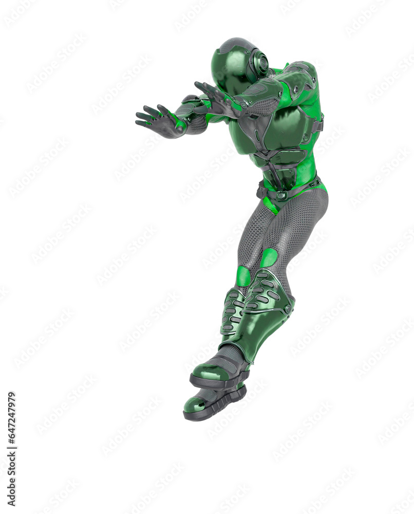 futuristic astronaut was hitted by the explosion in white background futuristic astronaut was hitted by the explosion in white background