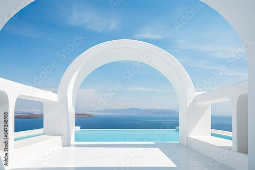 Modern white portico in Greece © Tymofii