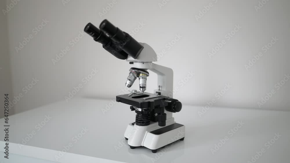 Microscope in a pan shot Microscope in a pan shot