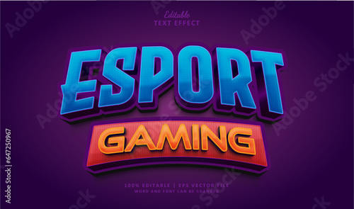 Esport gaming text effect style. Editable text effect style gaming badge esport . 