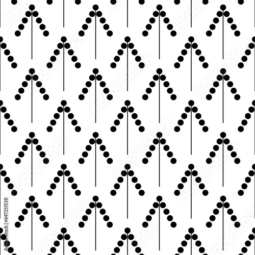 black and white seamless pattern floral border texture arrow shaped upwards direction stripe lines with circles repeated design symbol element silhouette decoration vector design illustration © Sidhant Sharma