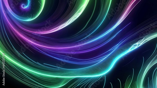 abstrtact colorful wave of light on a black background
