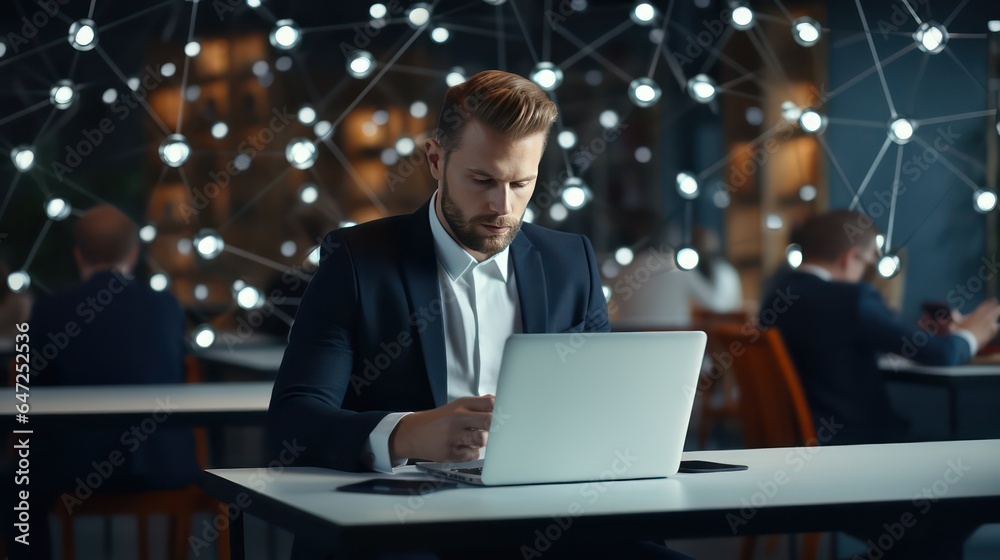 businessman working on a laptop businessman working on a laptop