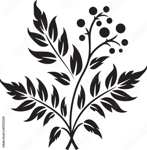 Autumn Leaves Black And White, Vector Template for Cutting and Printing